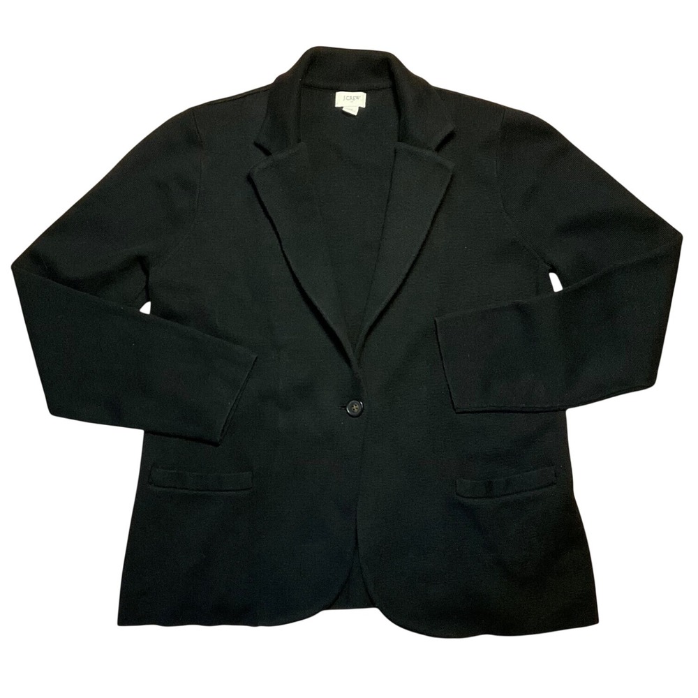 J.Crew Womens Sophie Sweater Blazer Black Knit Cardigan Jacket Medium 0212